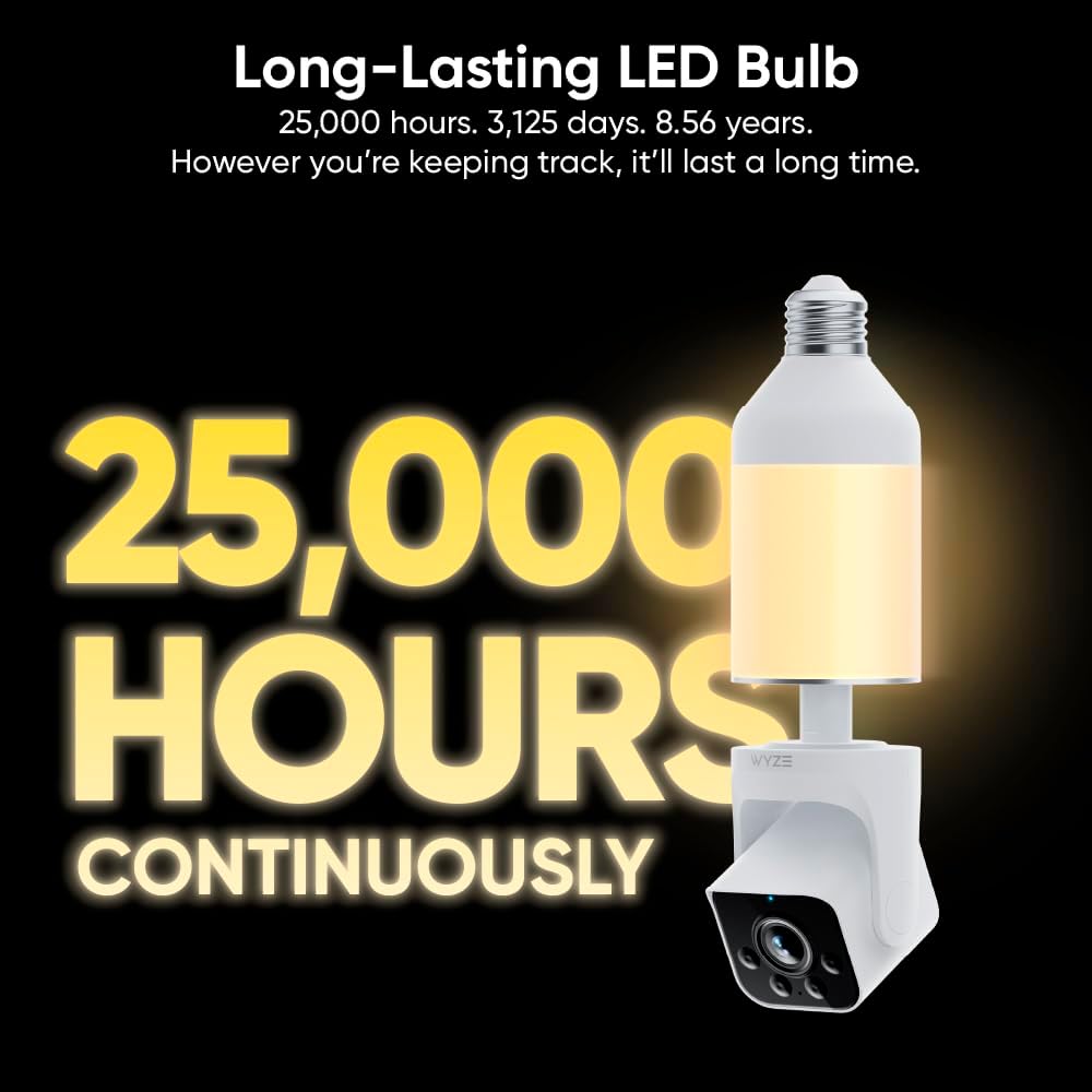 Bulb Cam Security Camera – 2K HD Smart Light Bulb Camera with Motion Detection & Night Vision