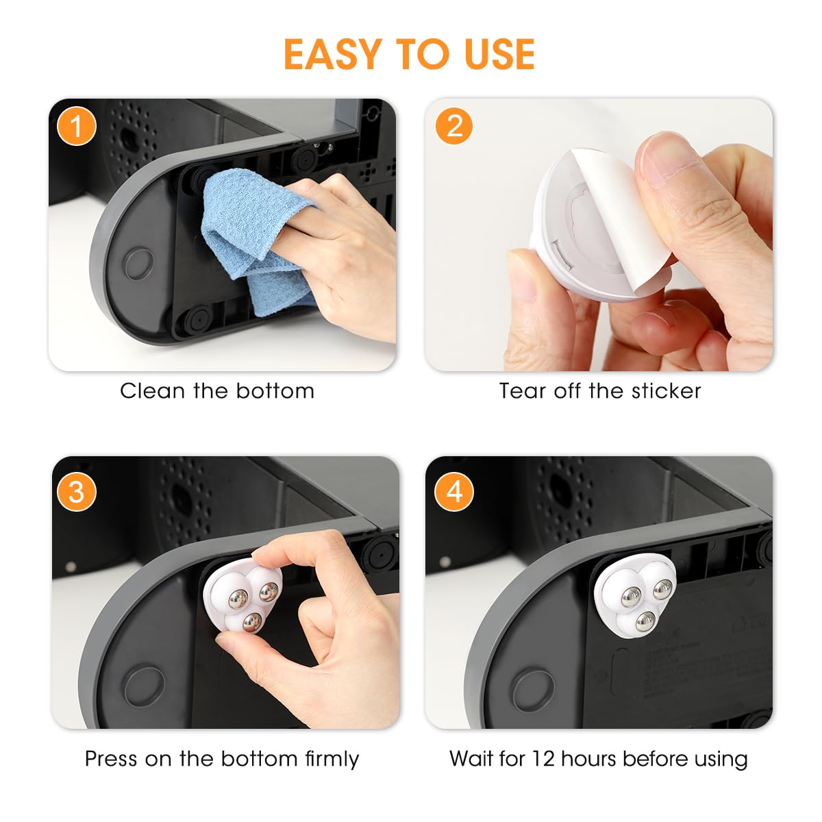 Self-Adhesive Mini Caster Wheels – 360° Appliance Sliders (8 Pack)