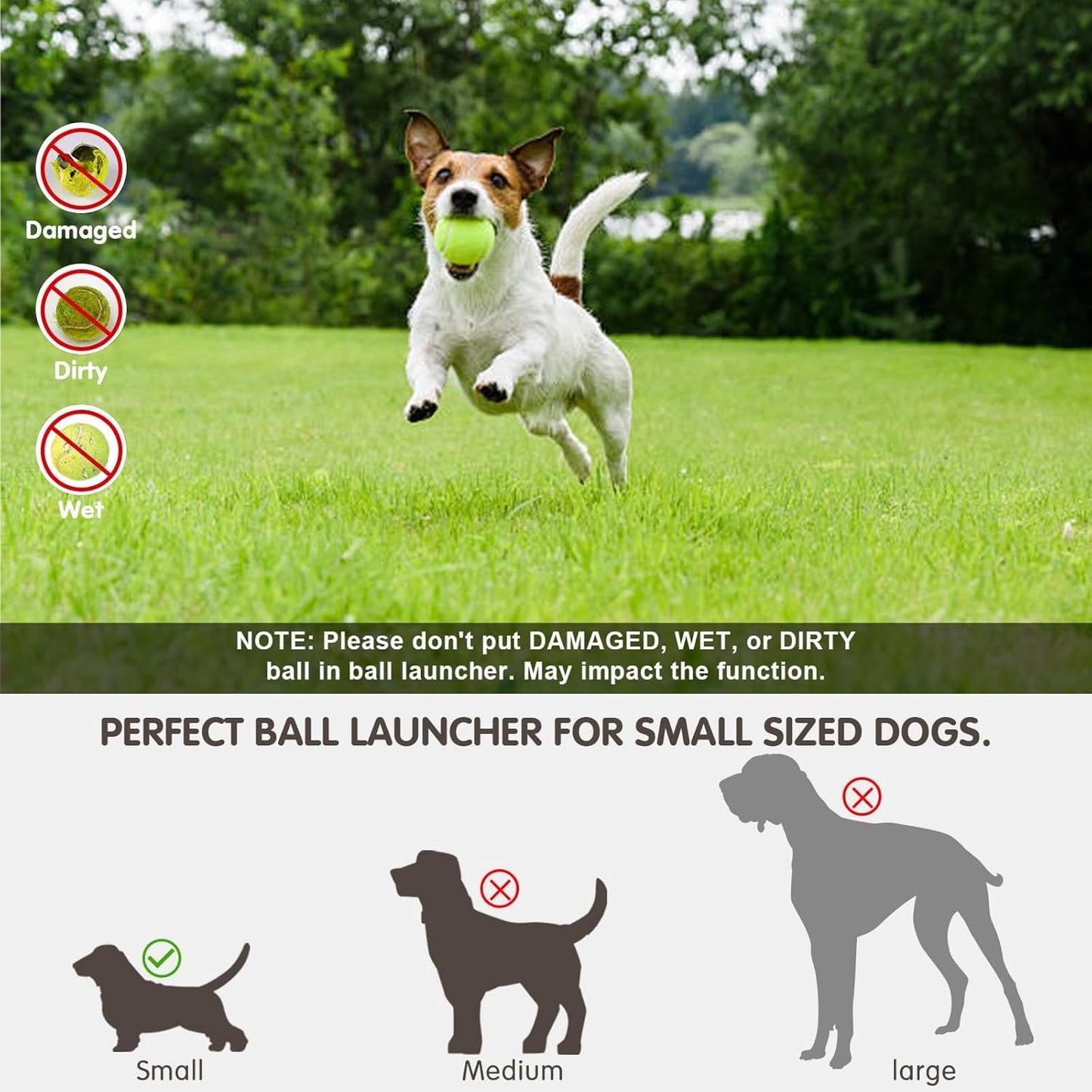 Automatic Dog Ball Launcher for Small Dogs – Interactive Fetch Machine with Adjustable 10–30 ft Launch Distance, Includes 15 Mini Tennis Balls (2”), Indoor & Outdoor Dog Toy (Blue)