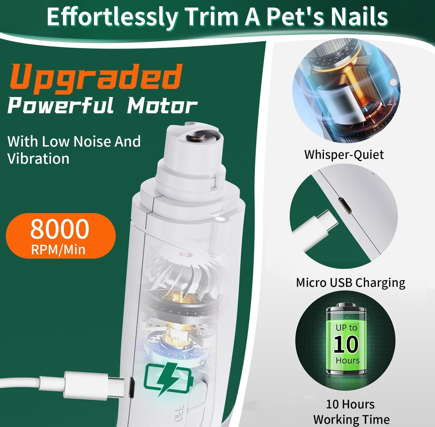 GlowTrim 3-in-1 LED Nail Clippers with Grinder for Cats & Dogs