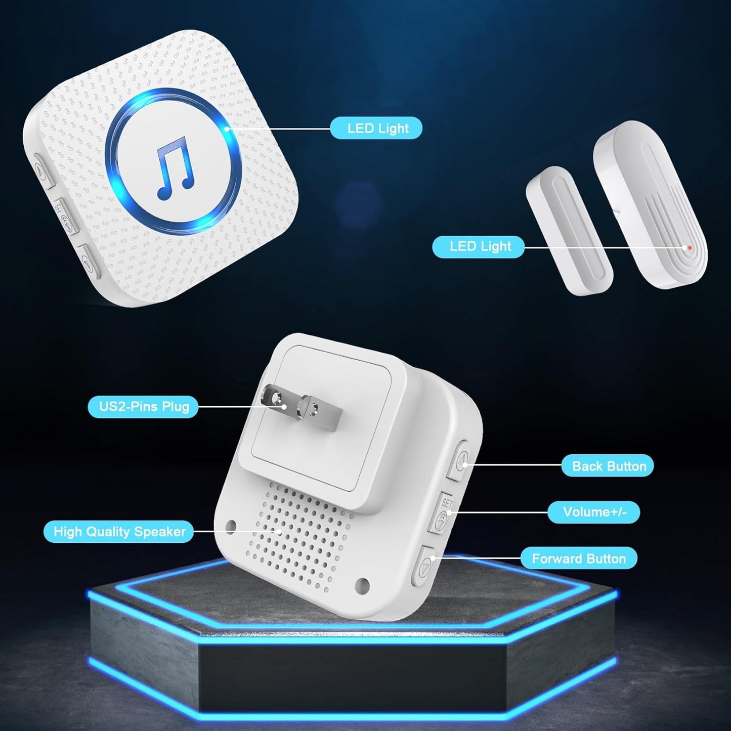 Door Chime,SanJie Wireless Door Sensor Chime When Door Opens