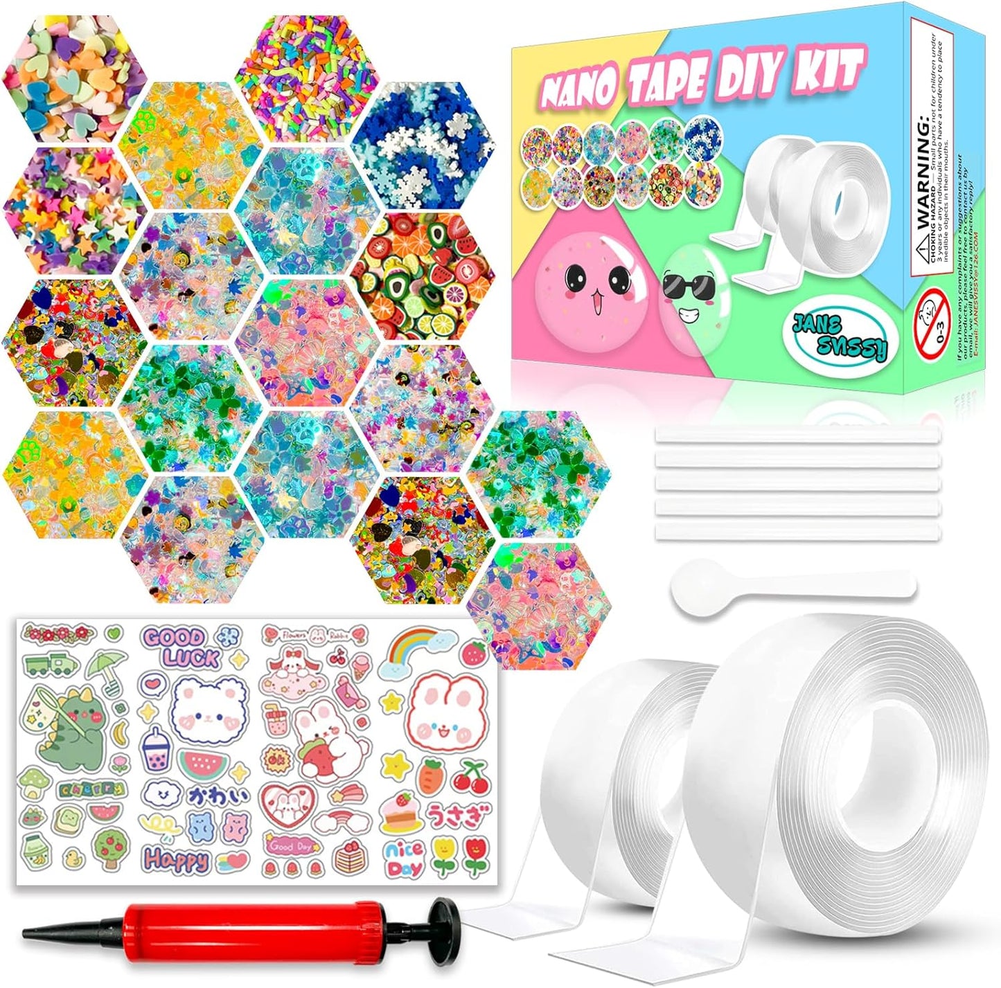 Nano Tape Bubble Craft Kit – Double-Sided Adhesive Tape Bubble DIY Art & Craft Toy for Kids Ages 8–12, Party Activity Set, 2-Pack (2" & 1.2")