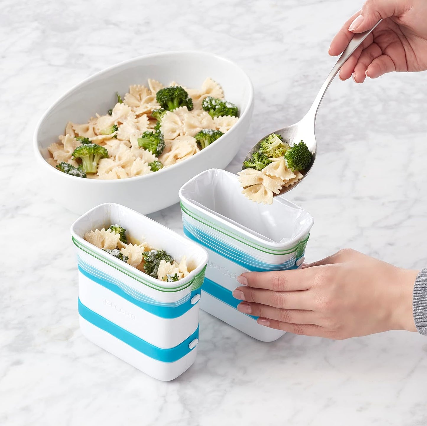 YouCopia FreezeUp Freezer Food Block Maker, 6-Cup Meal Prep Container for Freezing Soups, Leftovers & Sauces
