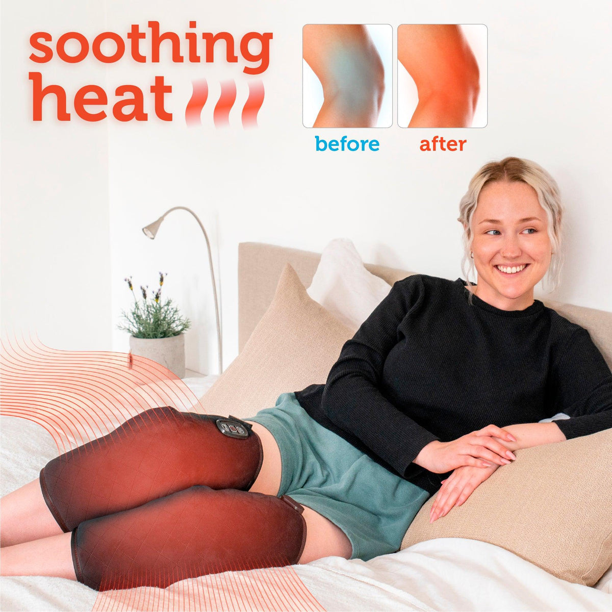 Heated Knee Massager with Heating Pad for Knee Pain Relief, Knee Warmers Wrap, FSA or HSA Eligible, Heated Knee Pad for Men Women Elders