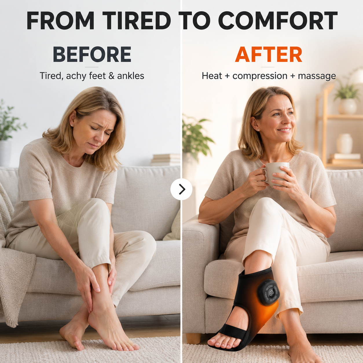 Heated Foot & Ankle Compression Massager