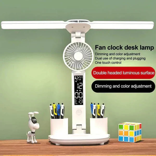 Led Multifunction Table Lamp With Folding Fan