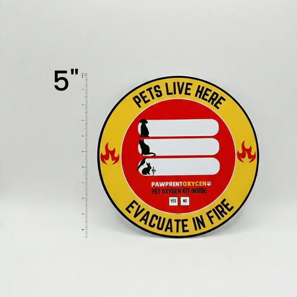 Pet Alert Fire Rescue Window Decal - Pack of 5 (buy one get 1 free)