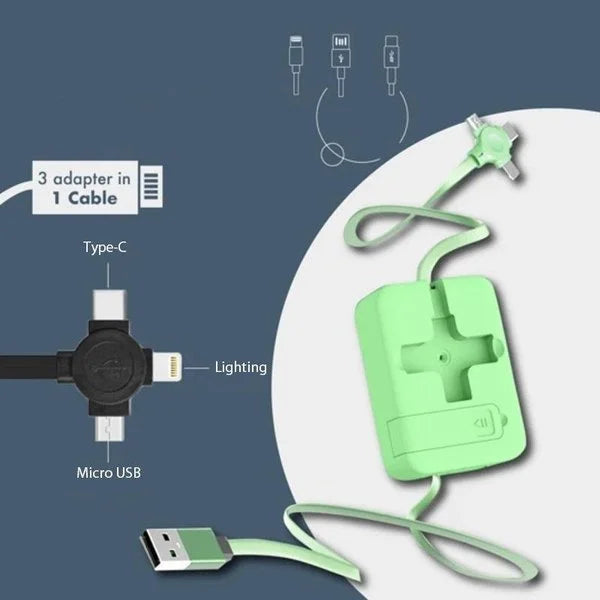 đ„Summer Hot Sale 50% OFFđ„Three In One Charging Cable Roll-Buy 3 Free Shipping
