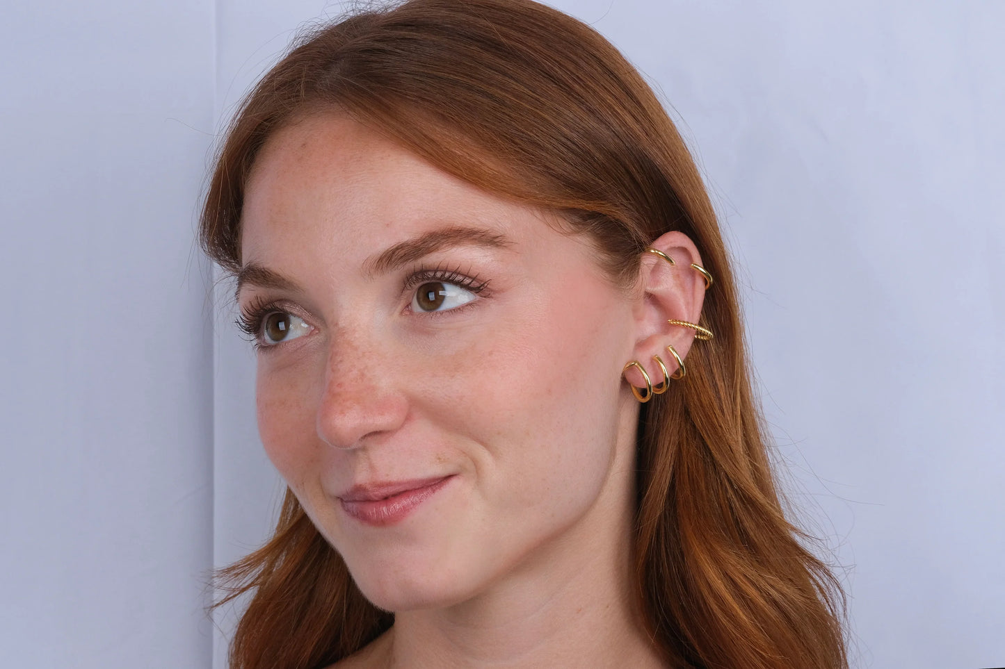 Gold Plated Multi Hoops Ear Cuff