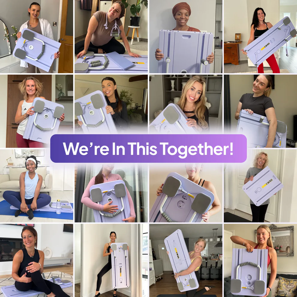 Foldable Pilates Board | Full-Body Home Workout System with 60-Day Transformation Program