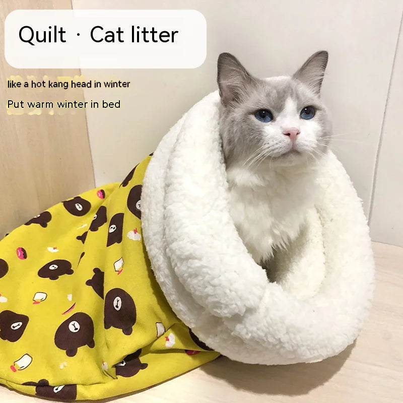 Winter cat sleeping bag