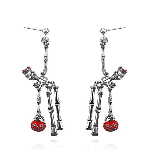 BoneBoo Dancing Skeleton Halloween Earrings