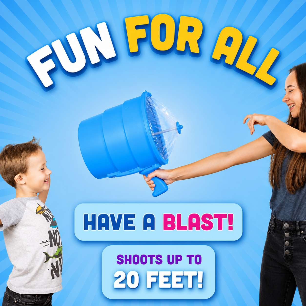 Turbo Air Cannon Launcher Toy for Kids & Outdoor Family Games