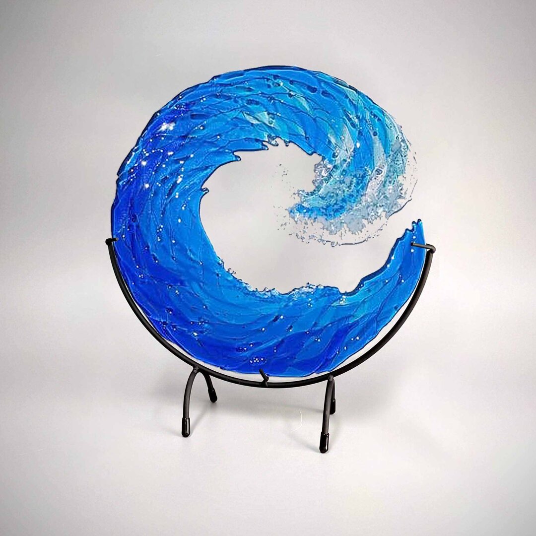 Ocean Wave Fused Sculpture