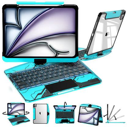 Y2K Transparent 360° Rotating iPad Keyboard Case
