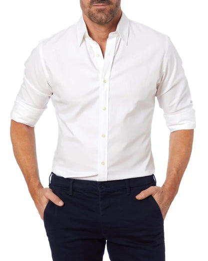 OXFORD STRETCH ZIP SHIRT