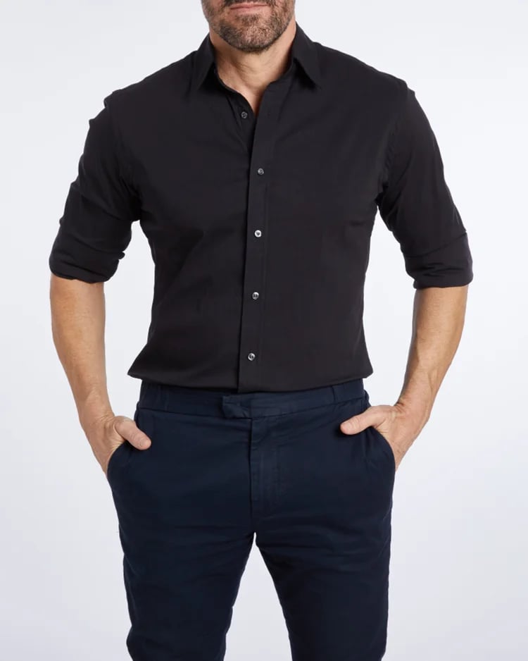 OXFORD STRETCH ZIP SHIRT