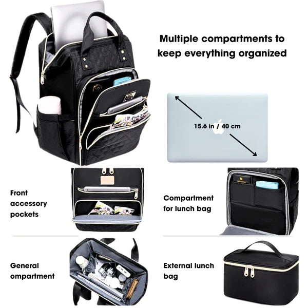 3-in-1 Backpack with Included Lunch Bag