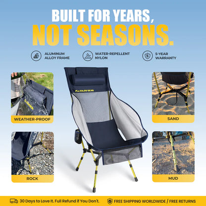 Adjustable High-Back Camping Chair