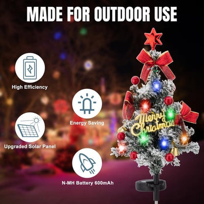 Last Day Promotion!🎄Solar Christmas Tree Stake Light-Air Express Transport✈️Limited Stock!