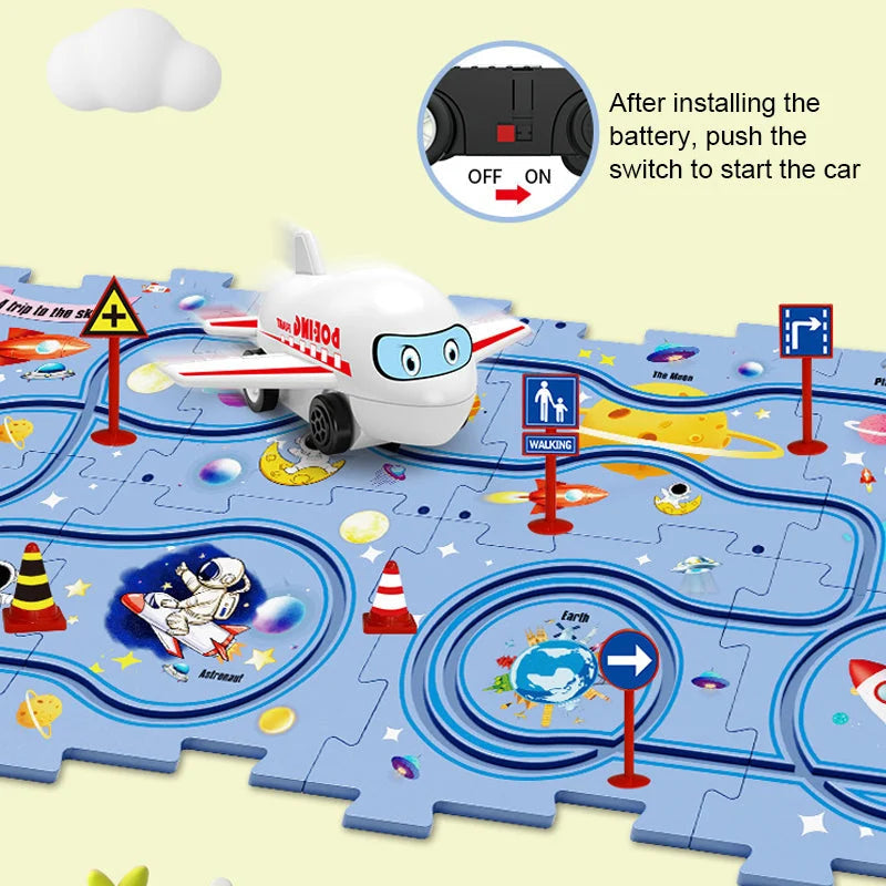 🔥Black Friday Sale 50% Off🧩Children's Educational Puzzle Track Car Play Set