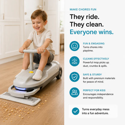 The ride-on go-kart for kids that doubles as a mop.