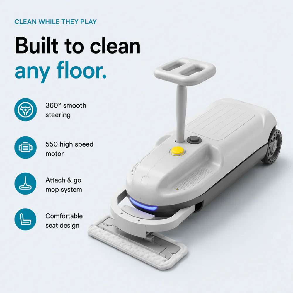 The ride-on go-kart for kids that doubles as a mop.