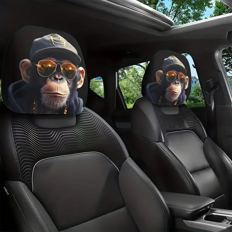 Car Headrest Covers (Set of 2) | Stretchy Universal Fit for All Vehicles