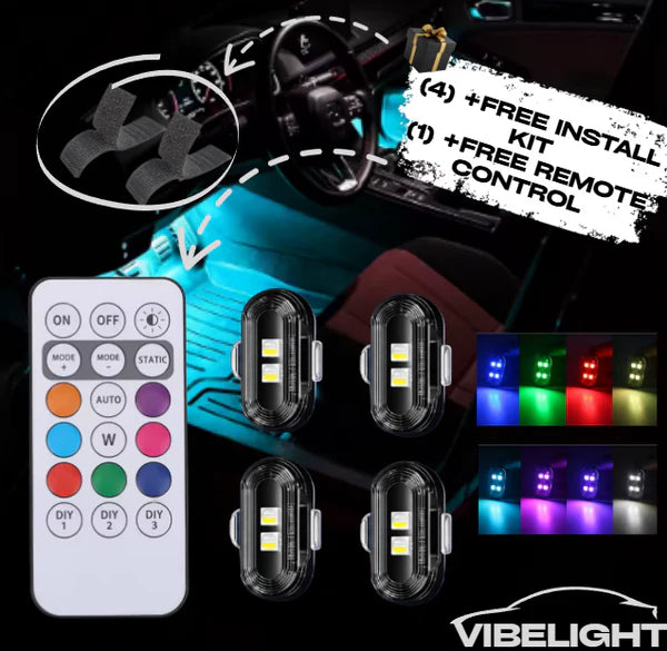 RGB Car Ambient Lights 2 Lights + Installation Kit