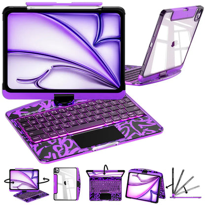 Y2K Transparent 360° Rotating iPad Keyboard Case