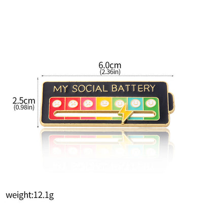 My Social Battery Brooch
