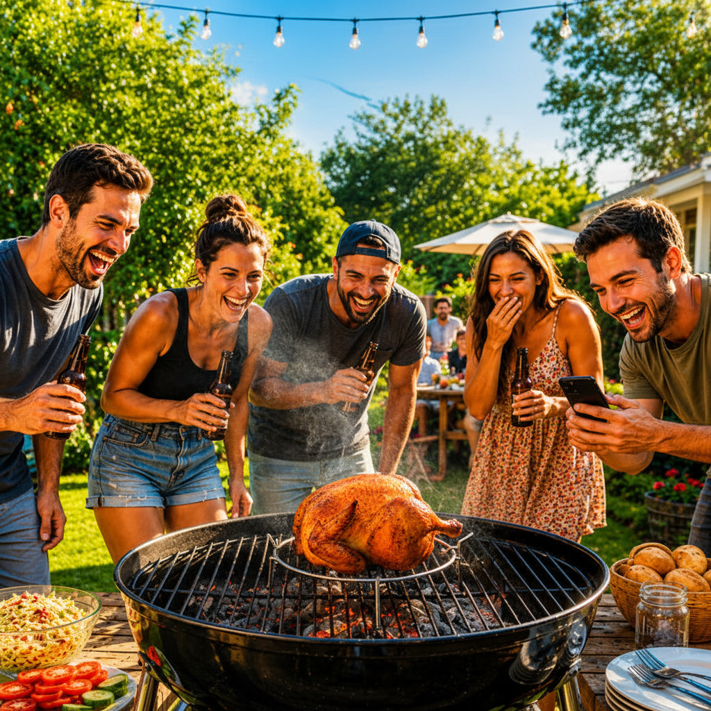 Grill Throne – Stainless Steel Beer Can Chicken Roaster Stand for BBQ & Grilling