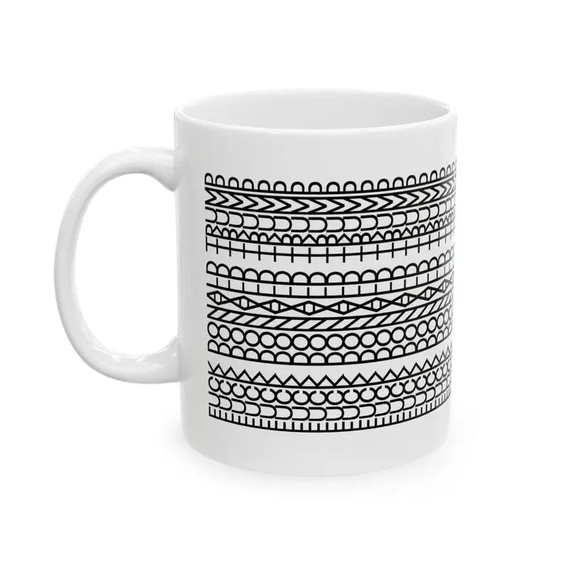 Funny Tire Track Coffee Mug – 15oz Ceramic Novelty Mug