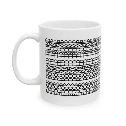 Funny Tire Track Coffee Mug – 15oz Ceramic Novelty Mug