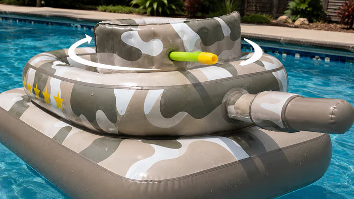 HydroBlast Battle Float – Inflatable Water Cannon Tank