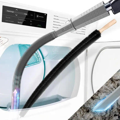 2-Piece Dryer Vent Cleaner Kit – Universal Vacuum Hose Attachment & Dryer Lint Brush with Stretch Connector, Quick Lint Removal Tool Compatible with All Vacuum Cleaners