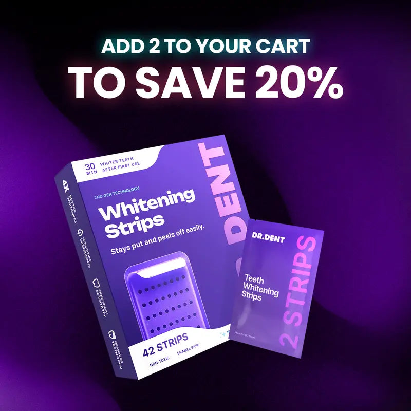Purple Teeth Whitening Strips – 7 or 21 Sessions, Peroxide-Free, Enamel-Safe & Non-Sensitive Teeth Whitening