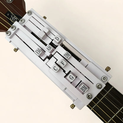 Guitar chord presser and learning assistant tool