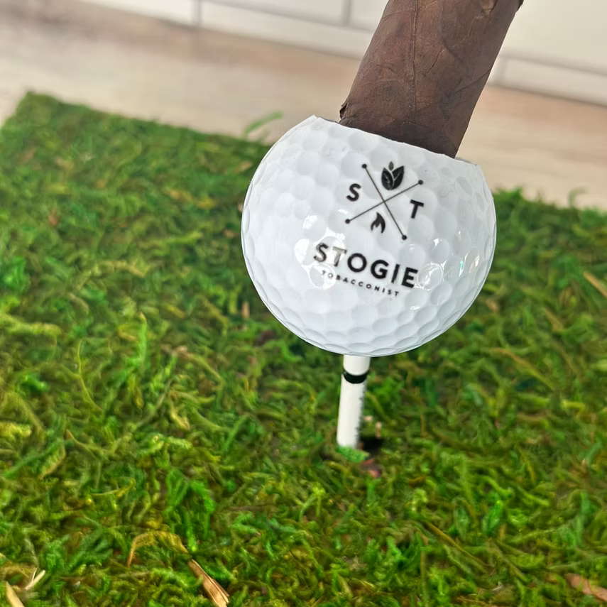 Galaxy Golf Cigar Holder – Handcrafted Golf Ball Cigar Rest