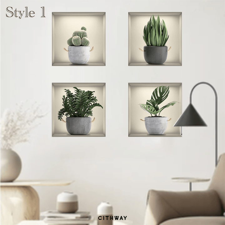 Self-Adhesive 3D Plant Wall Stickers