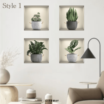 Self-Adhesive 3D Plant Wall Stickers