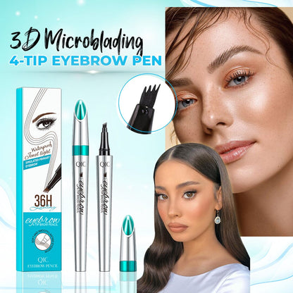 🔥2023 Hot Sale🔥3D Waterproof Microblading Eyebrow Pen 4 Fork Tip Tattoo Pencil