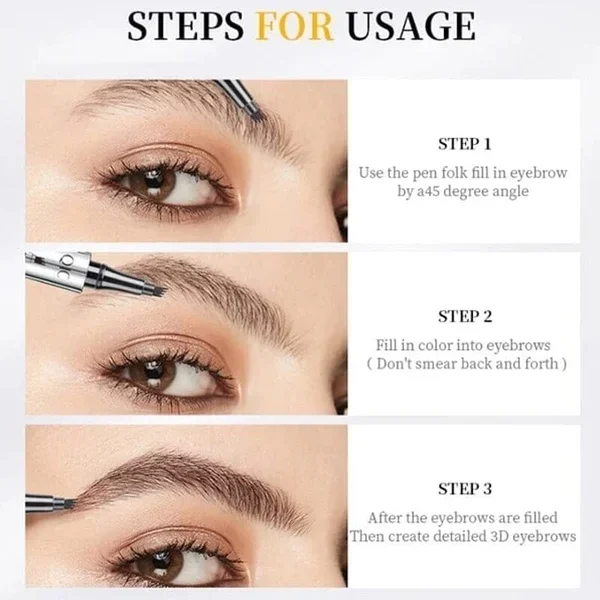 🔥2023 Hot Sale🔥3D Waterproof Microblading Eyebrow Pen 4 Fork Tip Tattoo Pencil
