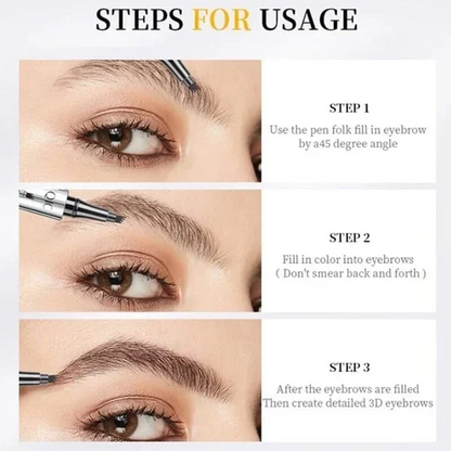 🔥2023 Hot Sale🔥3D Waterproof Microblading Eyebrow Pen 4 Fork Tip Tattoo Pencil