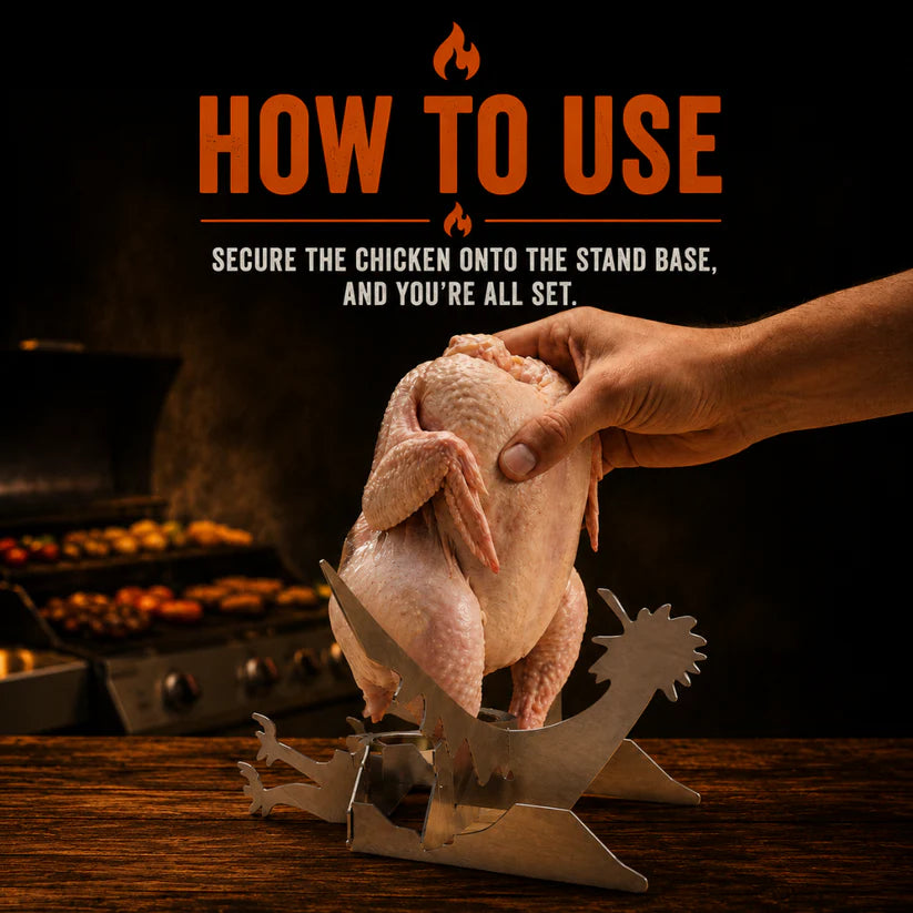 Grill Throne – Stainless Steel Beer Can Chicken Roaster Stand for BBQ & Grilling