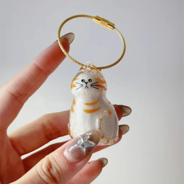 4pcs Cat Hair Collection Bottle Keychain, Pet Memorial Accessory