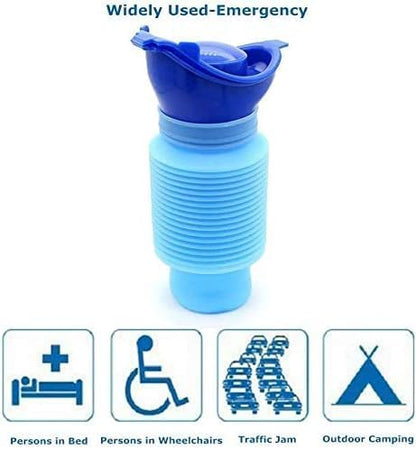 Collapsible Pee Bottle for Men & Women, Emergency Urinal with Disposable Replacement Bags, Leakproof Portable Urine Bottle for Car, Travel, Traffic Jams & Hiking
