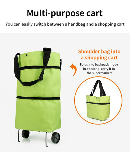 CarryCart  3-in-1 Foldable Rolling Shopping Bag
