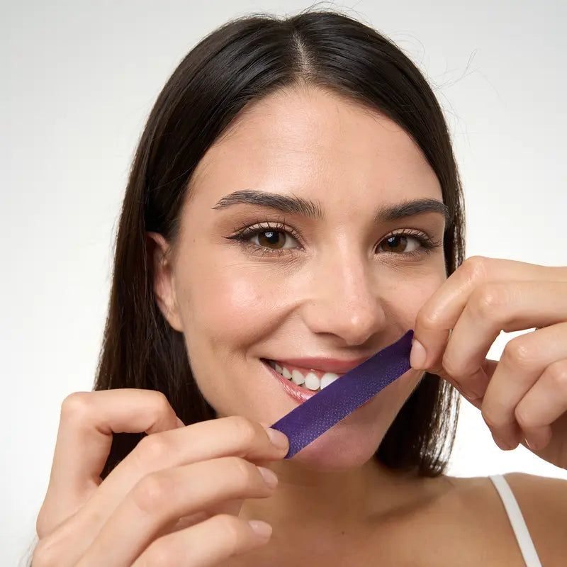 Purple Teeth Whitening Strips – 7 or 21 Sessions, Peroxide-Free, Enamel-Safe & Non-Sensitive Teeth Whitening