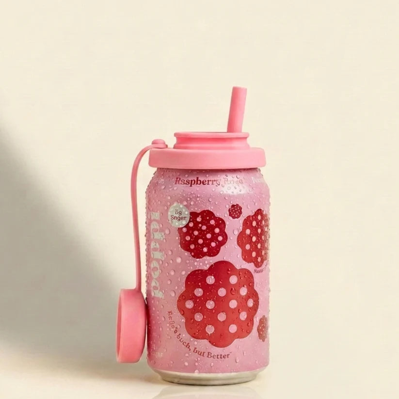 Spill-Proof Can Lid with Reusable Straw
